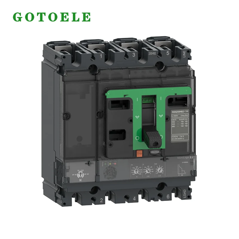 NSX-stijl stroomonderbreker met gegoten behuizing 3P 63A - 1600A